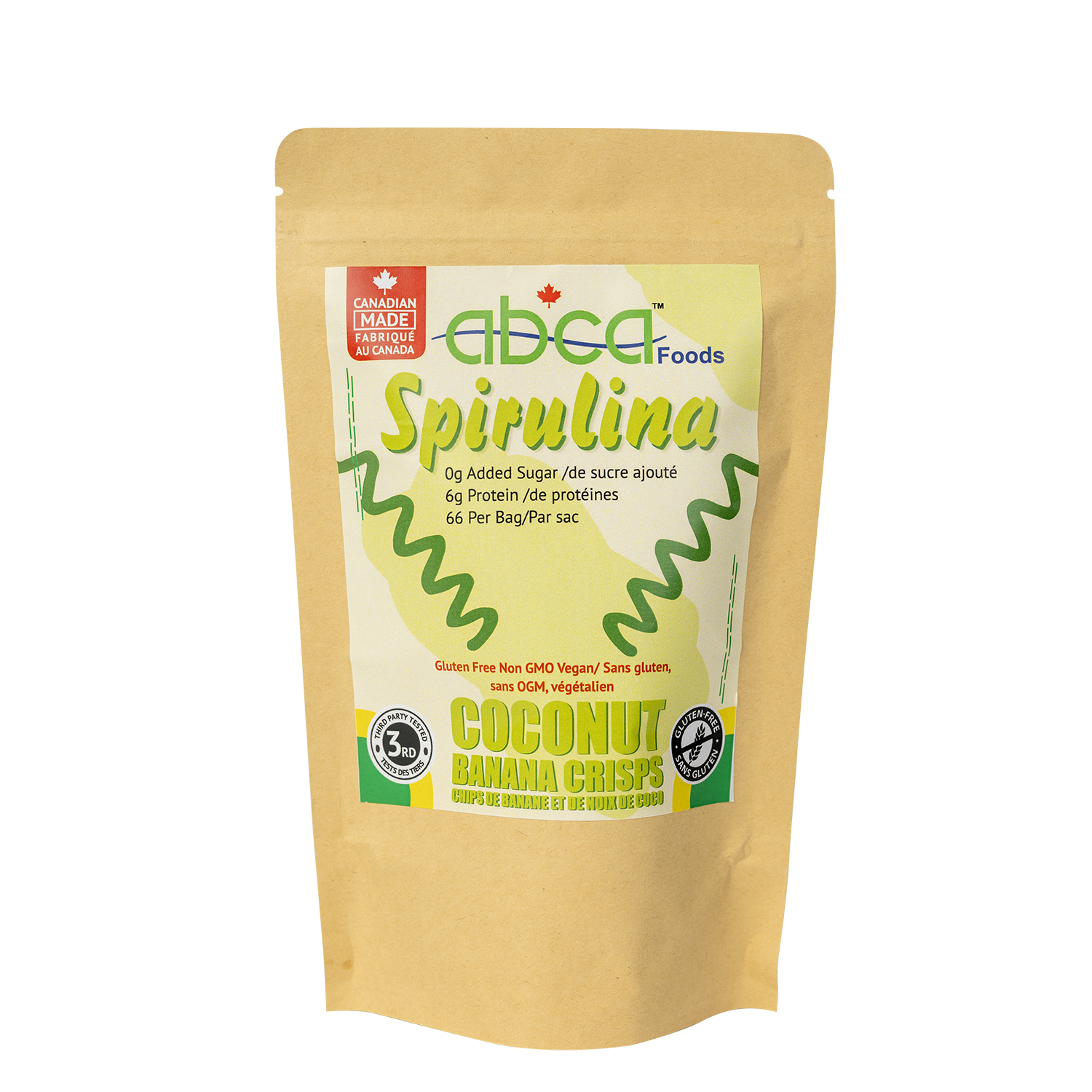 Abca Spirulina Coconut Banana Crisps 6 Pack