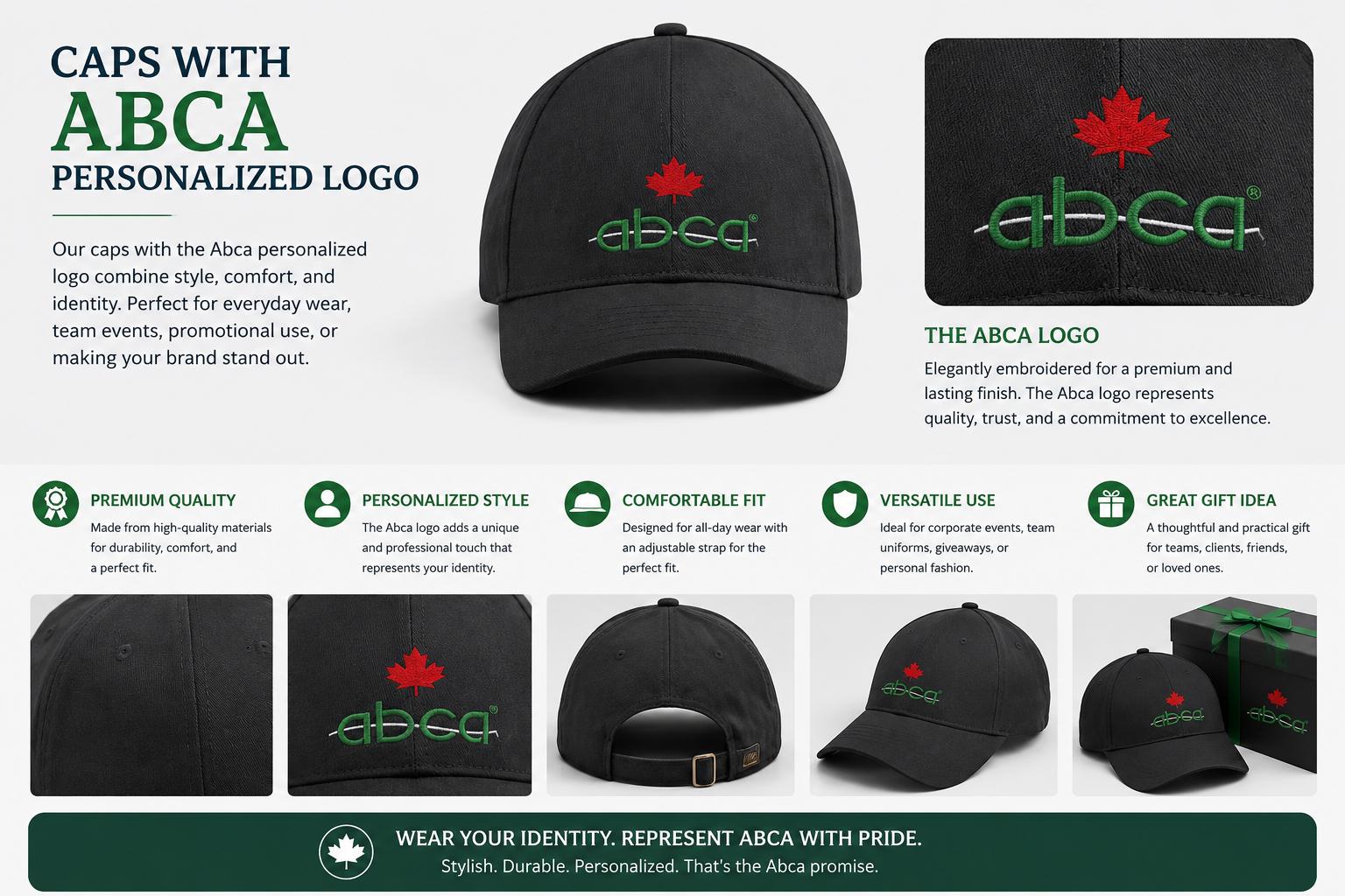 Premium ABCA Personalized Caps — Style with Identity.