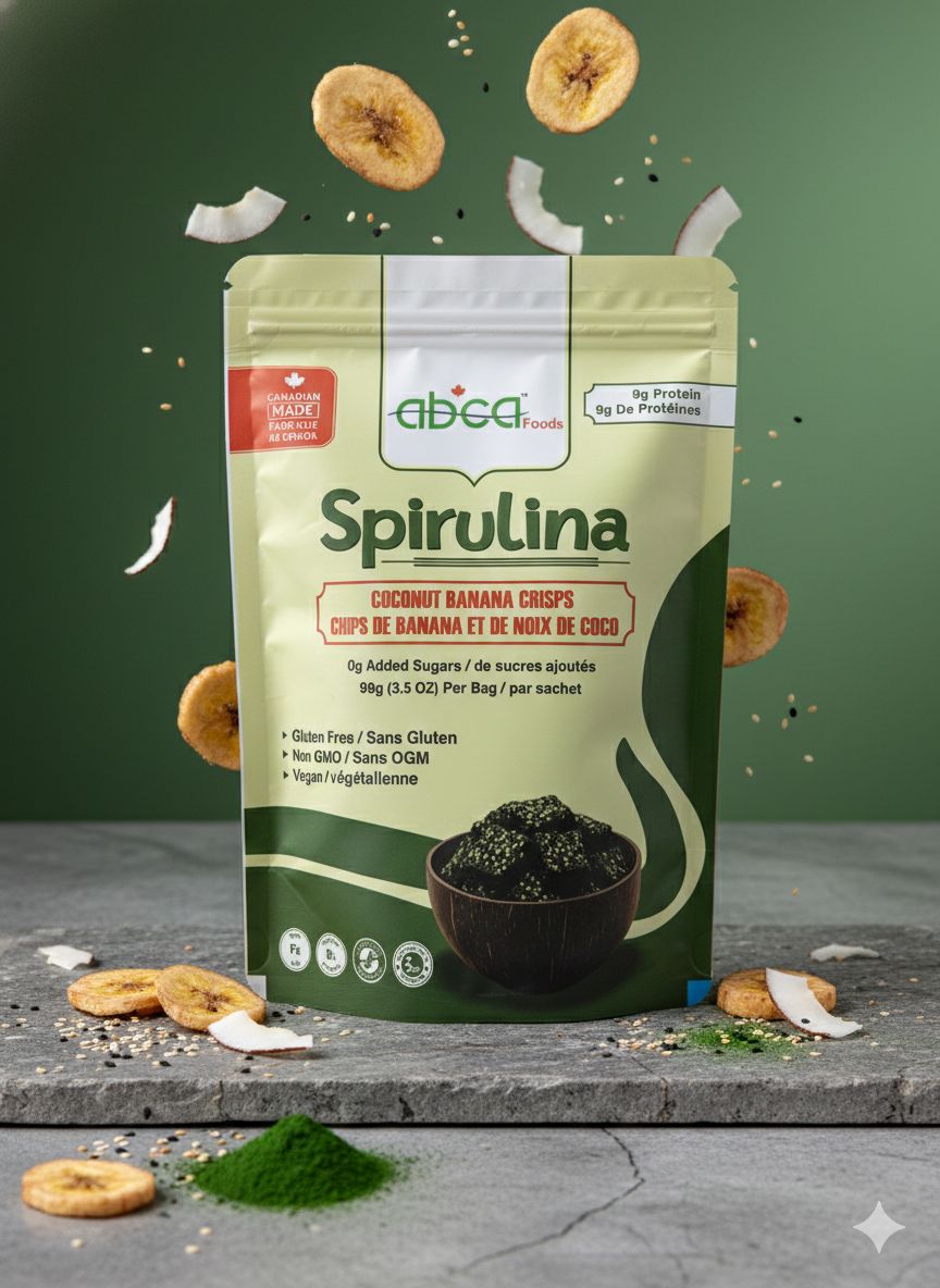 Abca Spirulina Coconut Banana Crisps (99g) 1 x 24 Pack
