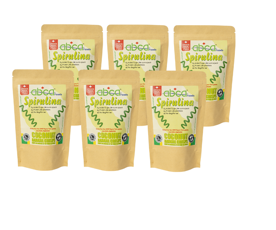 Abca Spirulina Coconut Banana Crisps 6 Pack